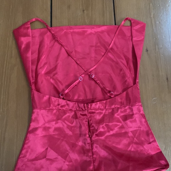 RED SATIN DRESS - Picture 3 of 3